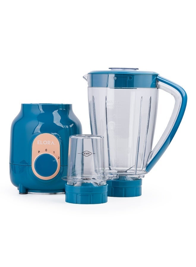 ELORA 2-In-1 Blender with 3 Speed Settings & Pulse Function | 1.5L Jar | 300–350W Motor | Stainless Steel Blades | EL-BL-3219 Dark Green - Image 2